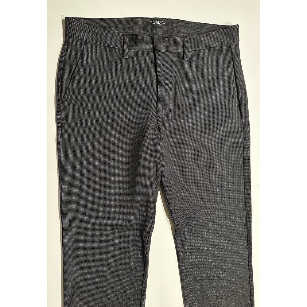 Liverpool Dress Pants Mens 34x32 Black White Dots Trousers Stretch Office Preppy